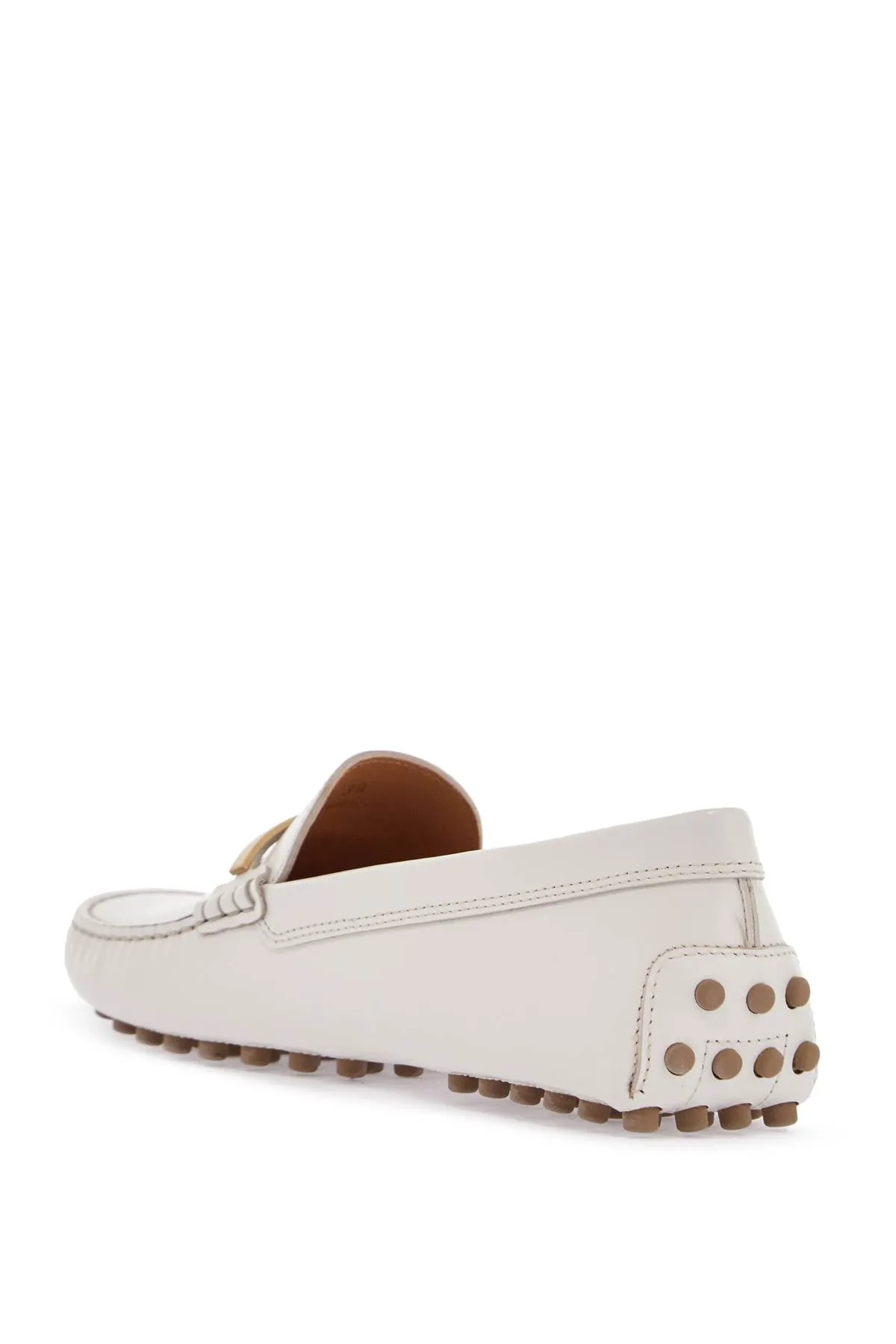 white lime calfskin driving loafer with low heel XXW22L0IT90U18 BIANCO CALCE