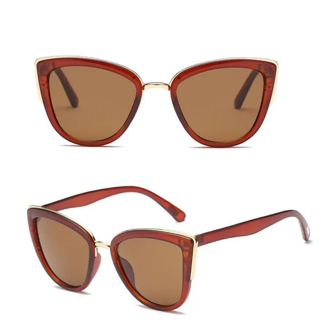 Women's Vintage Cat Eye Mirror Anti-Reflective Plastic Party Sunglasses